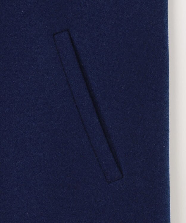 ANY ファイバーウール ノーカラーコート ブルー