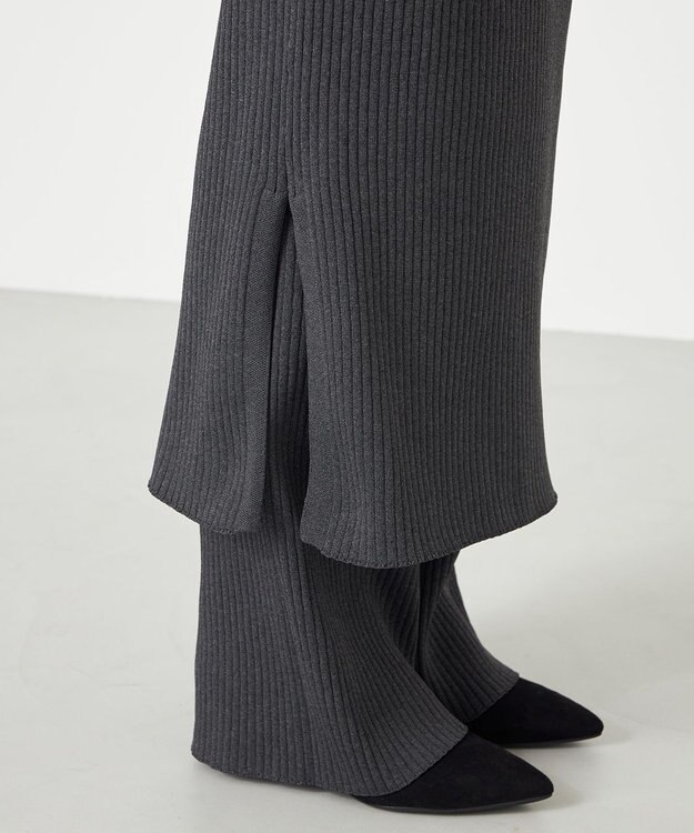 NAVE 【ReNAVE・洗える】スポンディッシュワイドリブワンピース グレー系