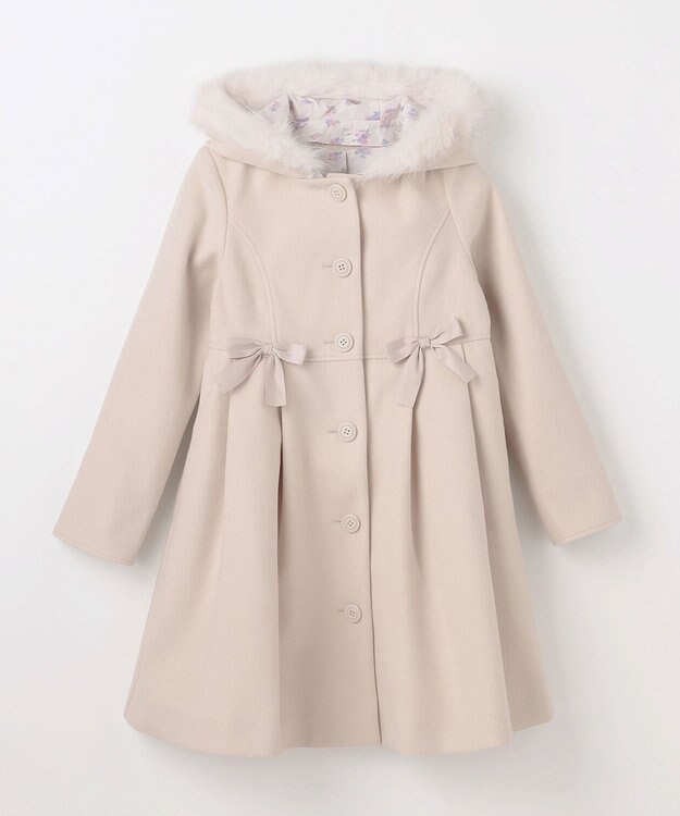 ANY KIDS 【フード取り外し可能】ウールライクコート ベージュ