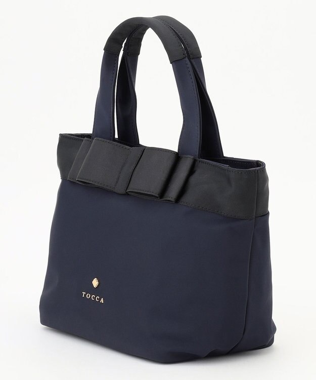 TOCCA 【大人百花掲載】【撥水】RIBBON BRICK TOTE M トートバッグ M ネイビー系