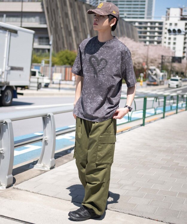 WEGO スノーパターングラフィックT（SS） ダークグレー