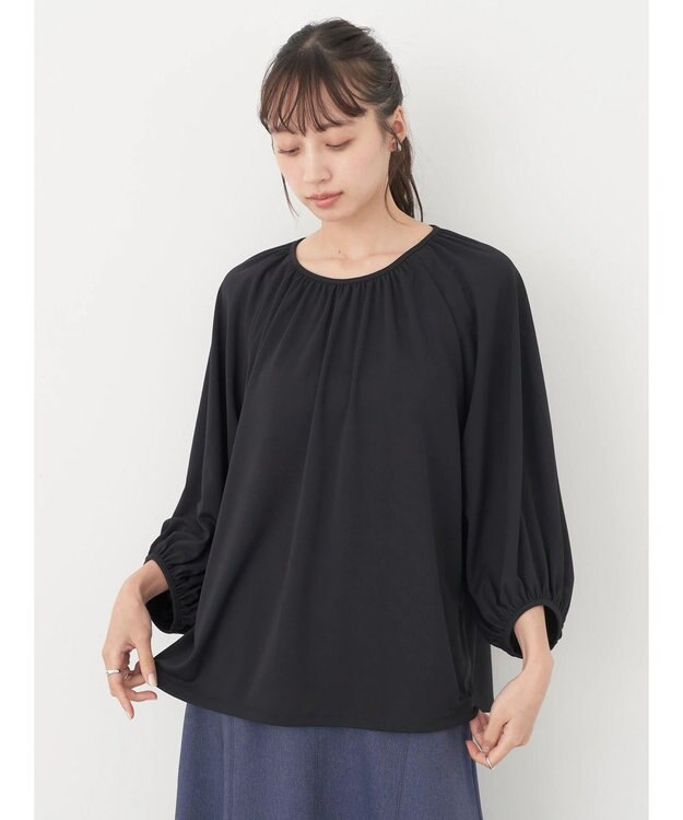 earth music&ecology パフスリーブカットソー Black