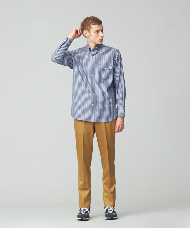 J.PRESS MEN ドビーマルチストライプ シャツ ネイビー系1