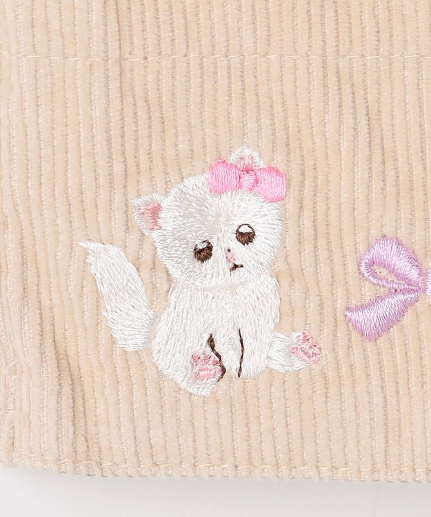 ANY KIDS ネコ刺繍 コーデュロイ ショートパンツ ベージュ
