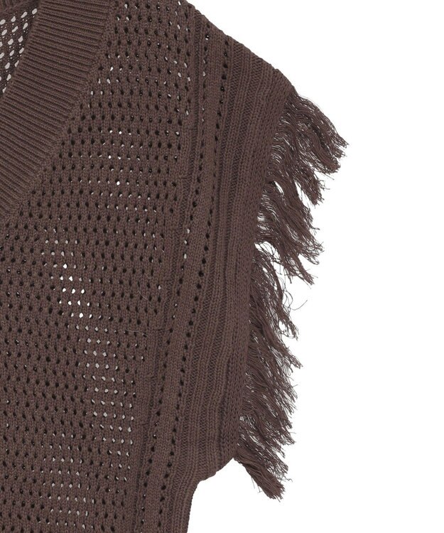 AMERICAN HOLIC 袖フリンジショート丈プルオーバー Brown