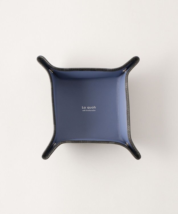 MIYABIYA La quoh with kirakaracho 角つなぎ プリントレザー レザートレー 玄（ブラック）