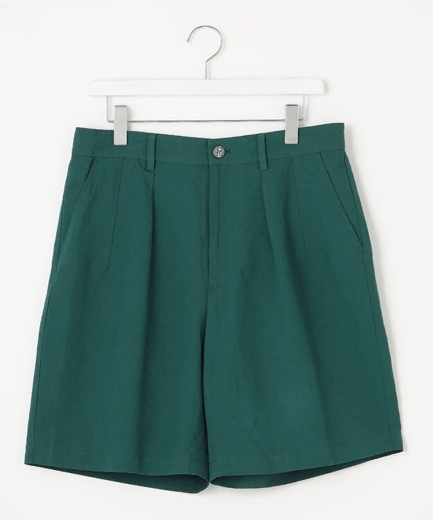 UNFILO MENS ライトリネン ショートパンツ [23年春夏商品] ダークグリーン