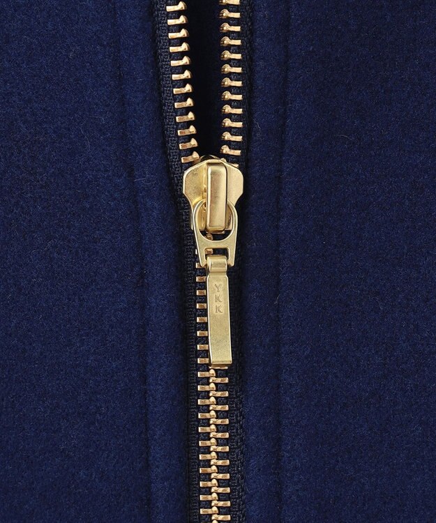 ANY ファイバーウール ノーカラーコート ブルー