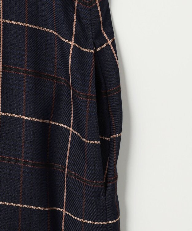 J.PRESS LADIES サイロチェック ストライプ ワンピース ネイビーチェック系