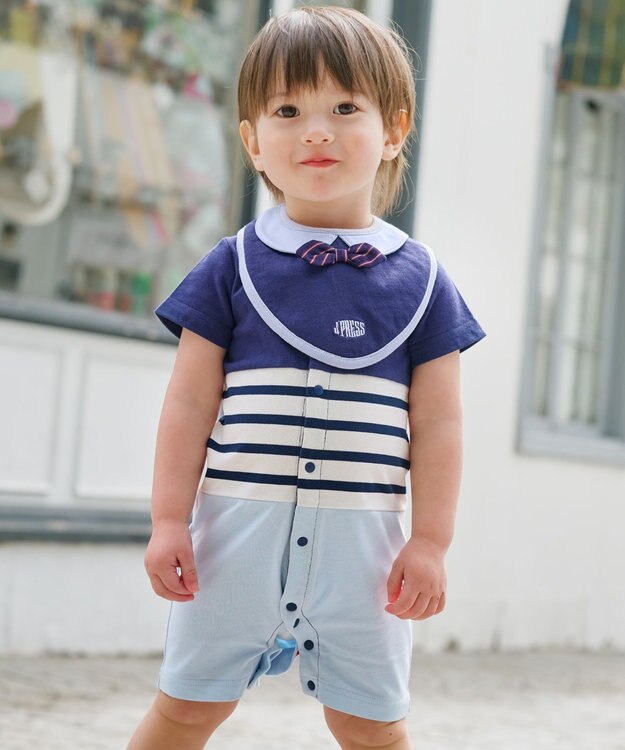 J.PRESS KIDS 【BOX付き】【70㎝】ロンパース&蝶ネクタイスタイ セット ネイビー系1