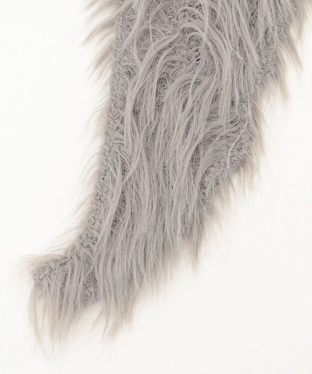 NAVE 【ReNAVE・洗える】メルティーシャギーニット ストール ライトグレー系