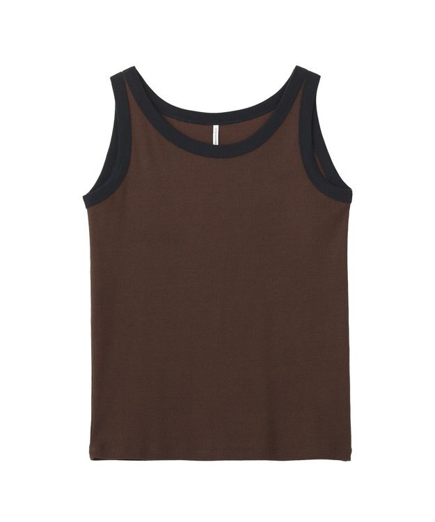 AMERICAN HOLIC バイカラーテレコタンクトップ Brown