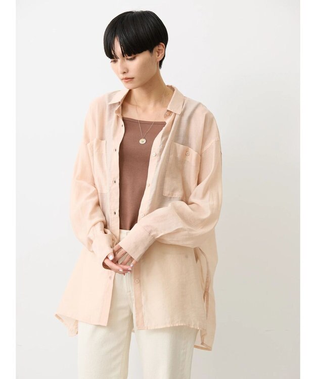 AMERICAN HOLIC シアーＣＯＯＬＷポケットシャツ Light Pink
