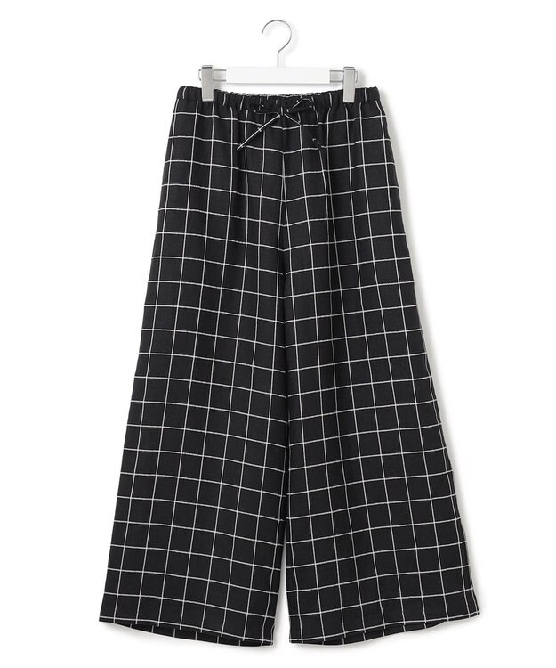 J.PRESS YORK STREET 【WOMEN】リネンライクリラックス ワイドパンツ ブラック系3