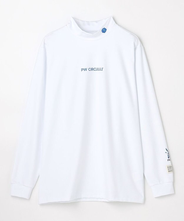PW CIRCULUS 【吸水速乾 /  UV遮蔽率99.9% UVカット / ストレッチ】【MEN】アニマルグラフィックロングスリーブモックT  ゴルフ ホワイト系
