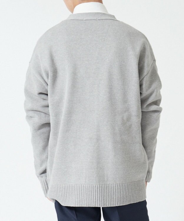 WEGO 【SCHOOL ITEM】メンズスクールニットカーディガン 杢グレー