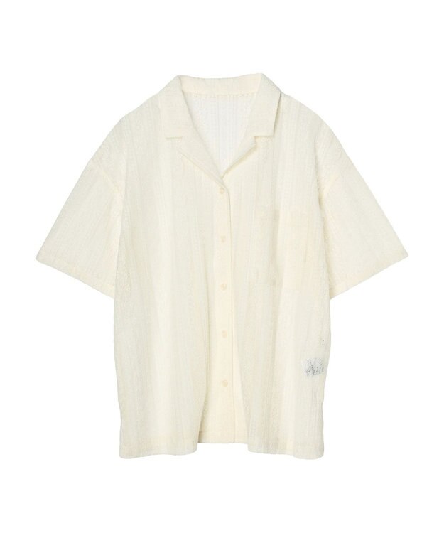 earth music&ecology フラワーレースシャツ Off White