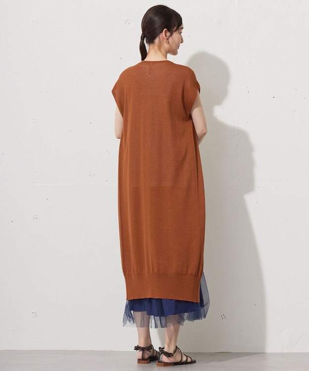 自由区 L 【カタログ掲載・洗える】ペーパーブレンドニット ジレ コッパー