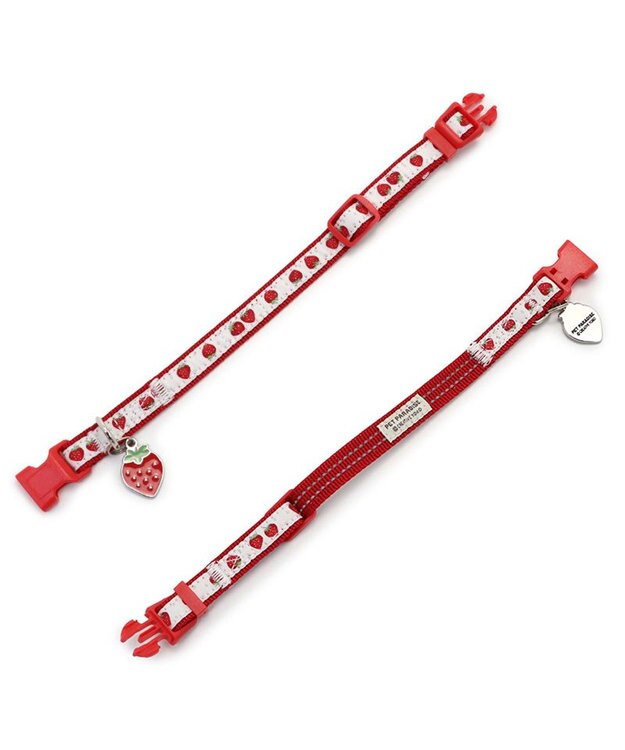 PET PARADISE ペットパラダイス 苺 チャーム付き首輪 ３Ｓ レッド