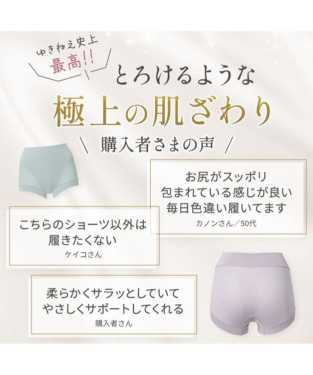 BRADELIS New York 【Yukine inc. 】ゆきねえとろりソフトシルク混ショーツ24 履き心地重視の補正ショーツ お腹すっぽり 響きにくい 快適 ミントグレー