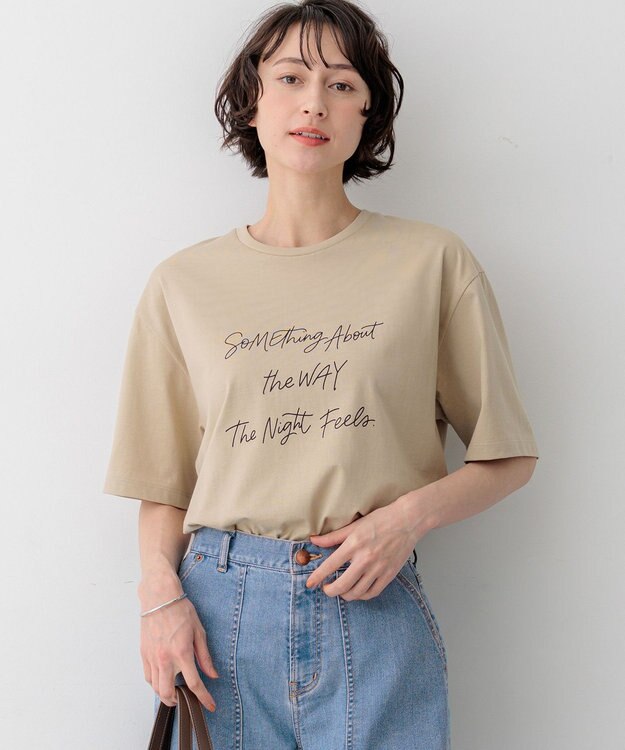 23区 L 【SLOW/一部店舗限定】ヴィンテージライク ロゴ Tシャツ ベージュ系