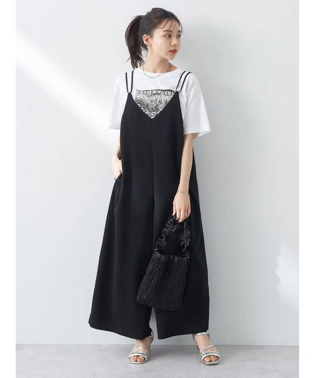 earth music&ecology リボンコンビネゾン Black