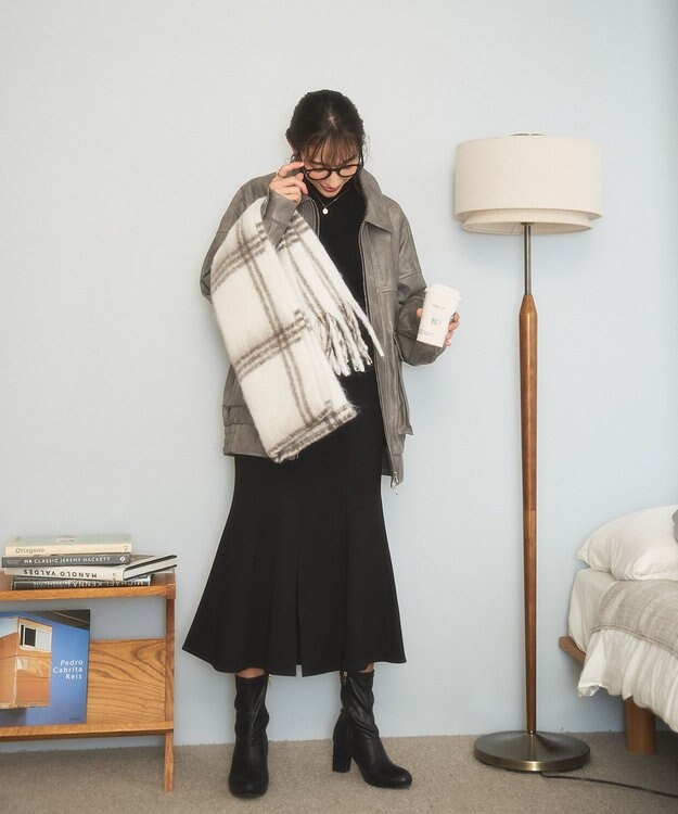 WEGO ヴィンテージライクFレザーブルゾン グレー