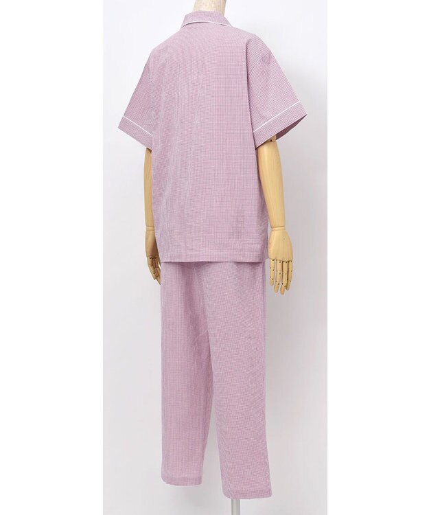 ワコール／睡眠科学 【パジャマ】　5分袖　長ズボン　綿100%　楊柳素材　睡眠科学／ワコール　YDT138 ロマンピンク