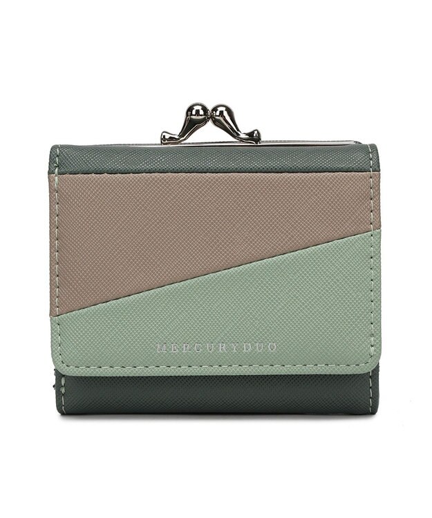 style code 【MERCURYDUO/マーキュリーデュオ】ダイアナ　トリコカラー口金ミニ財布 グリーン