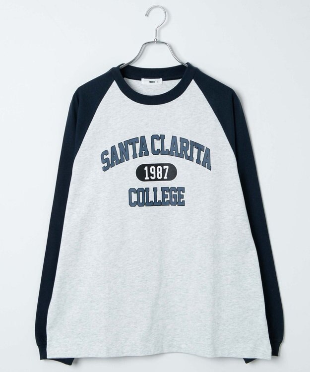 WEGO 【ユニセックス着用ITEM】ラグラングラフィックBIGロンT グレーその他