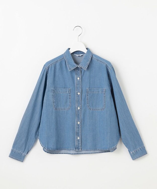 J.PRESS LADIES 【洗える】5ozバージラコンパクト デニムシャツ ユーズド系