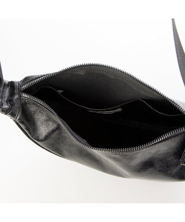 UNBILLION カシュカシュ cachecache / アシンメトリーメタリックショルダーバッグ ブラック