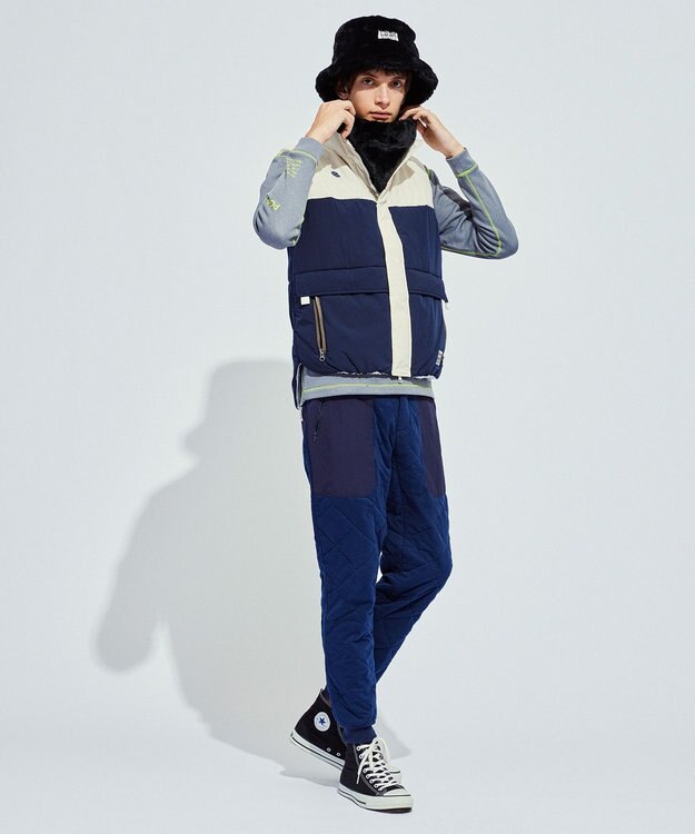 PW CIRCULUS 【手軽に防寒】【MEN】中綿ベスト ネイビー系