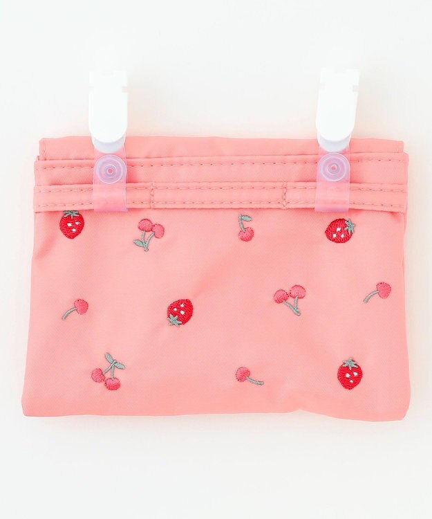 ANY KIDS 総柄刺繍 移動ポケット ピンク（イチゴ×サクランボ）