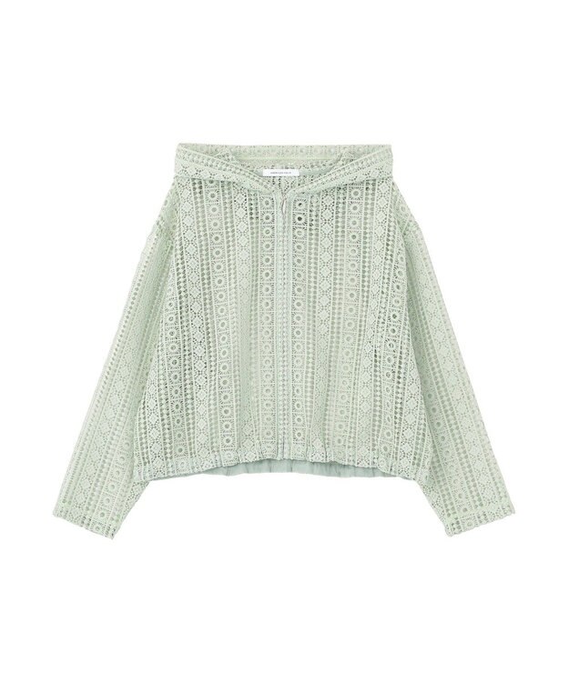 AMERICAN HOLIC 【先行予約】幾何学レースフードシャツ Light Green