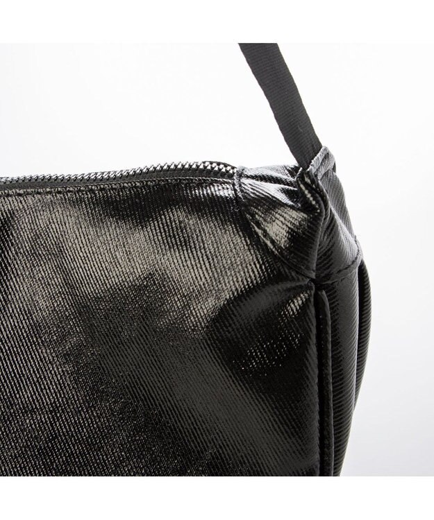 UNBILLION カシュカシュ cachecache / アシンメトリーメタリックショルダーバッグ ブラック