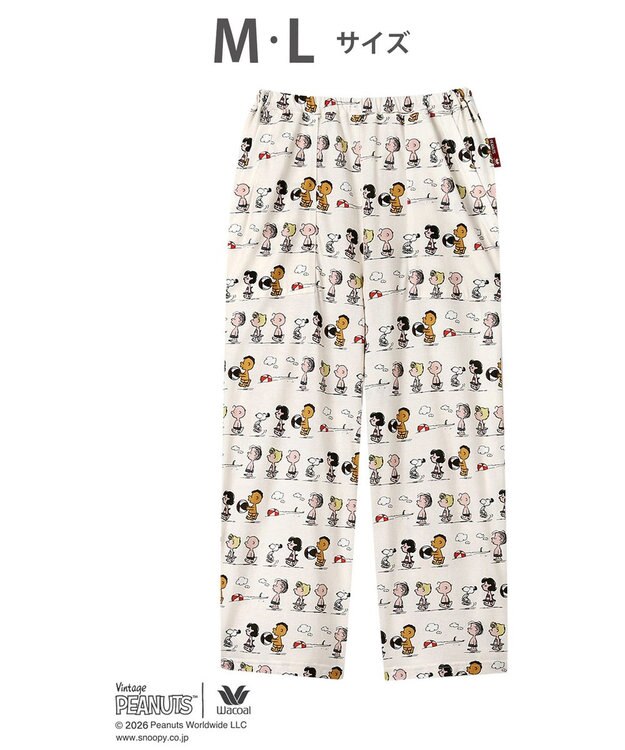 WACOAL PEANUTS ボトムス 8分丈 綿100%(本体) スヌーピー レディース FOT269 /ワコール アイボリー