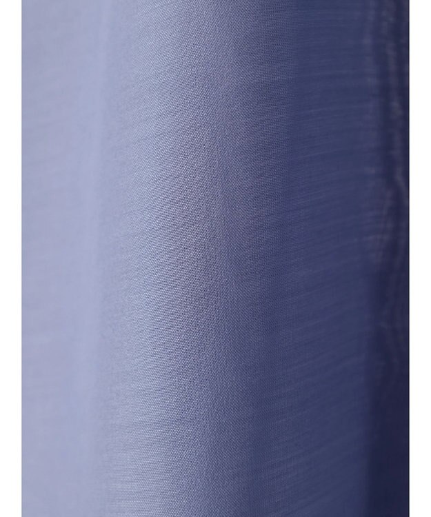 earth music&ecology シアーギャザーネックブラウス Deep Blue