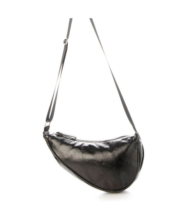 UNBILLION カシュカシュ cachecache / アシンメトリーメタリックショルダーバッグ ブラック