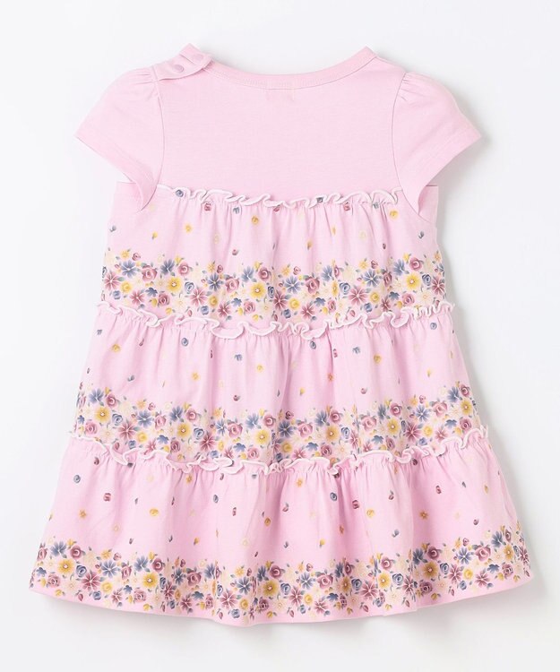 組曲 KIDS 【80-100㎝】ティアードフラワー チュニック ピンク