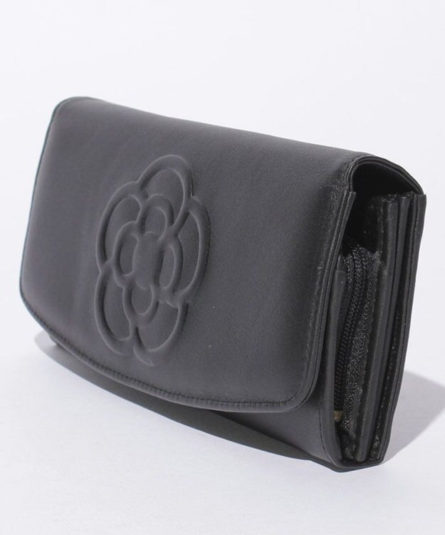 CLATHAS ワッフル　フラップ長財布 ブラック