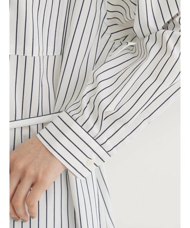 Green Parks ミドル丈シャツワンピース Navy