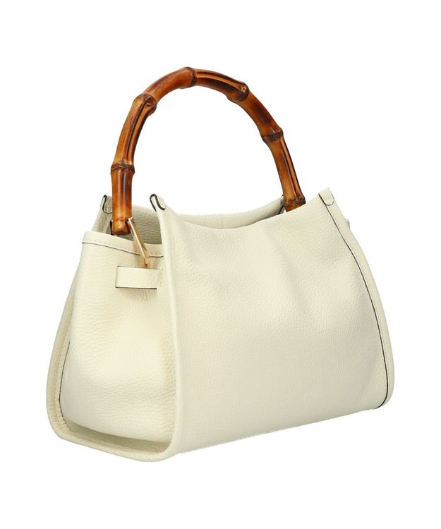 INTER-CHAUSSURES 【LORISTELLA】バンブーハンドルレザーバッグ アイボリー