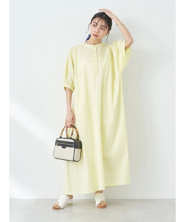 earth music&ecology ポプリンフレアワンピース Yellow