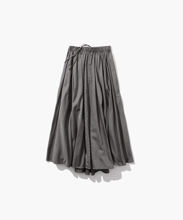 ATON MICRO COTTON SATIN | ギャザースカート CHARCOAL GRAY