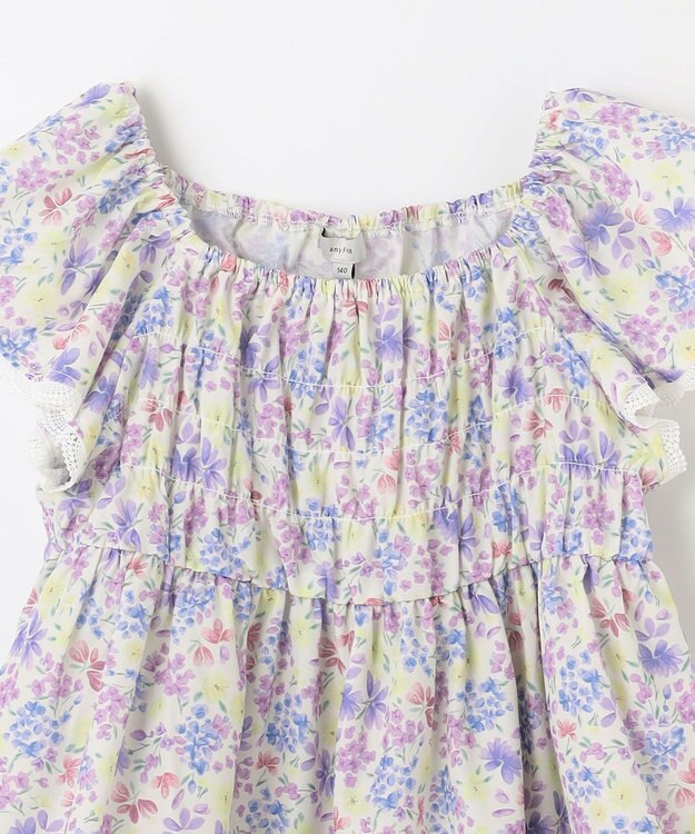 ANY KIDS 花柄 ブラウス オフホワイト系花柄