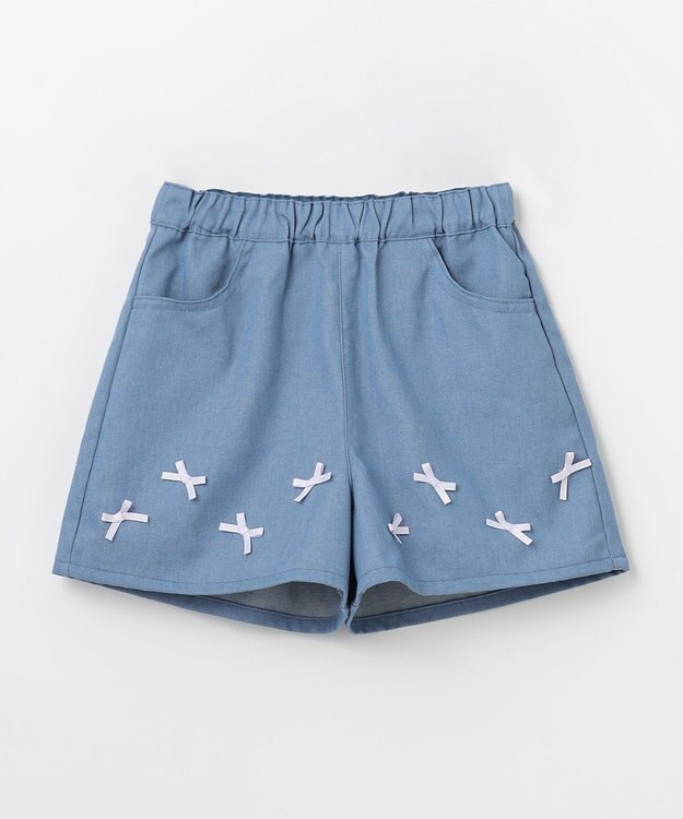 ANY KIDS ひんやりクール リボンショートパンツ デニム