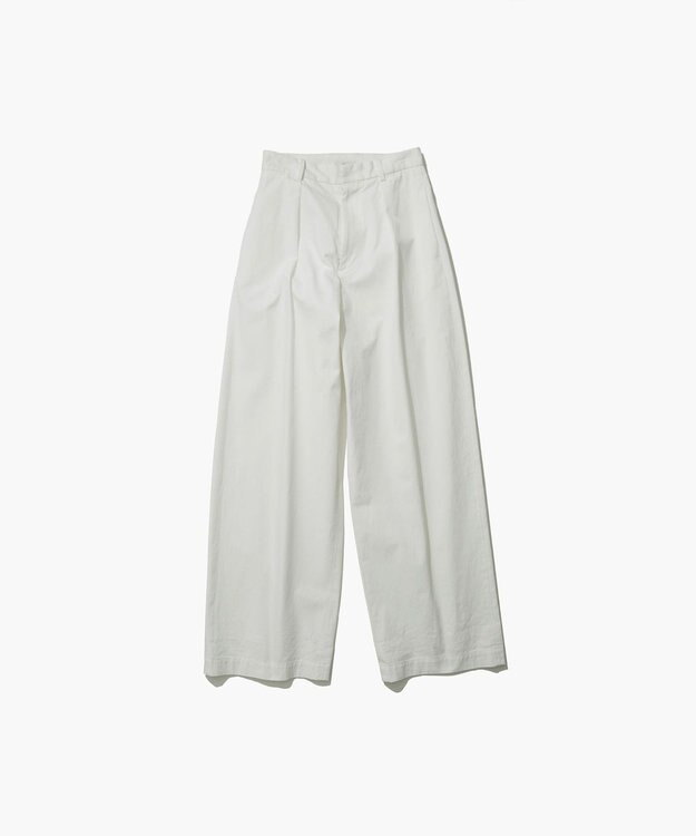 ATON NIDOM COTTON | タックワイドパンツ WHITE