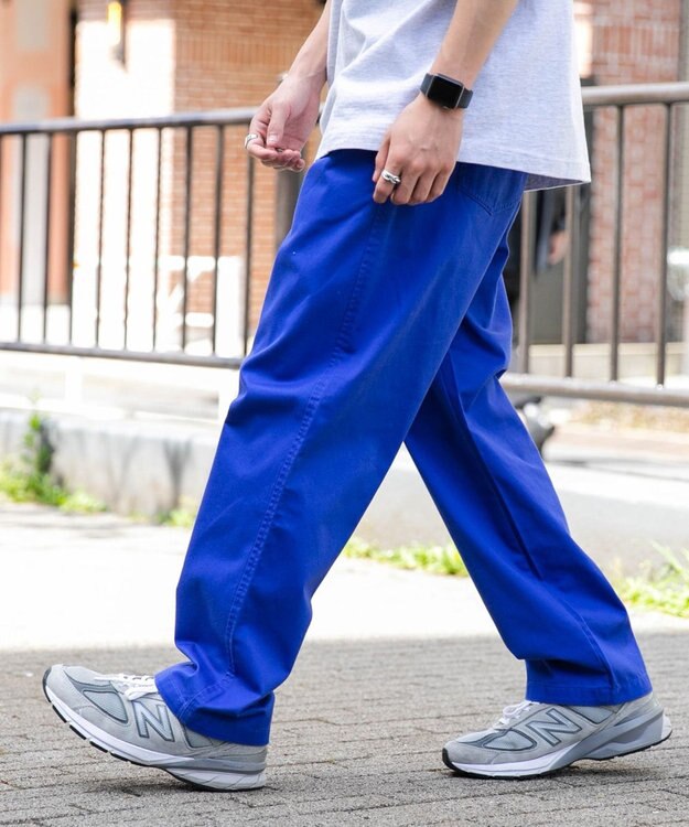 WEGO 【ウエストゴム/手洗い可】チノイージーパンツ ブルー