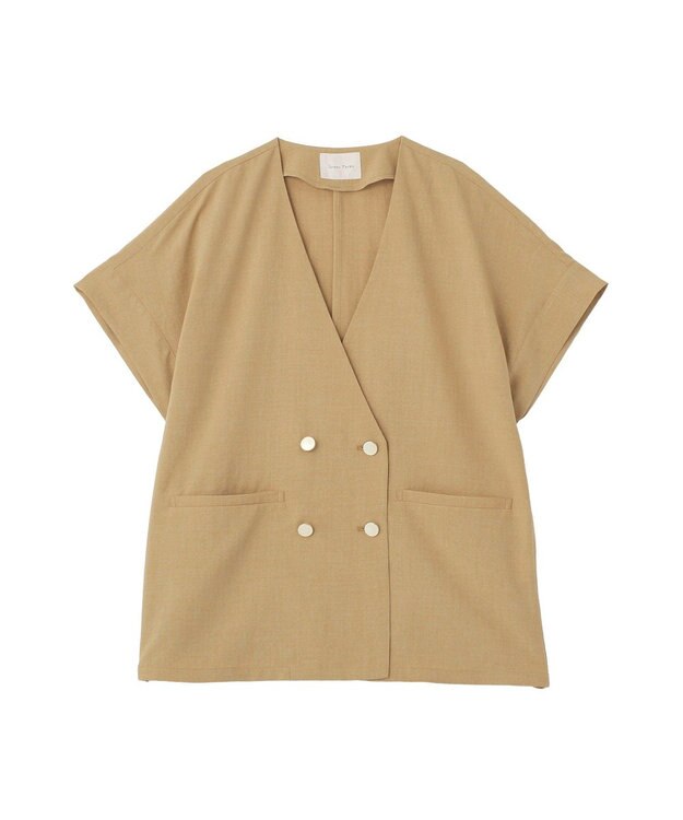 Green Parks リネンライクＶカラージャケット Beige